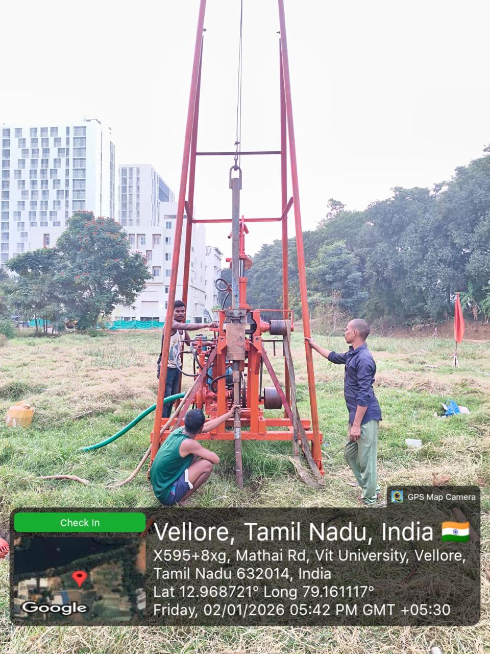 RVCS geotechnical drilling investigation in progress at project site