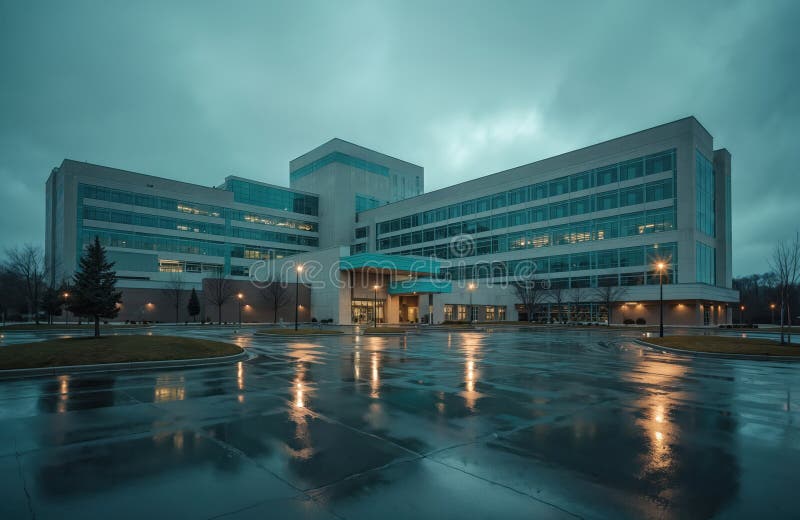 Modern hospital building